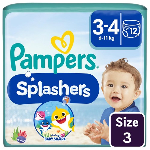 Pampers Splashers Swim Nappies, Size 3-4 (6-11kg)
