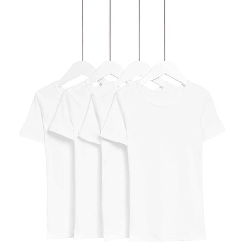 M&S Collection Cotton Vests, 4-5  Years, White