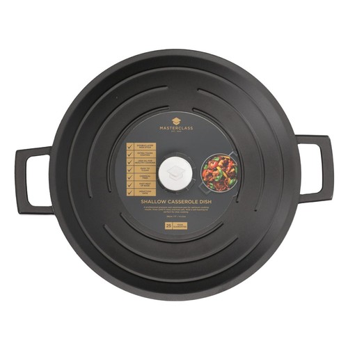 MasterClass Cast Aluminium Shallow Casserole Dish, 28cm/4L
