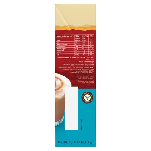 Kenco Salted Caramel Iced Hot Latte Instant Coffee 8 Sachets
