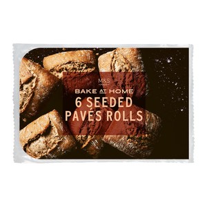 M&S 6 Bake At Home Seeded Paves Rolls