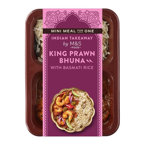 M&S King Prawn Bhuna with Basmati Rice Serves 1