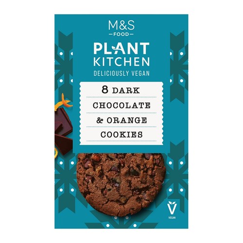 M&S Plant Kitchen 8 Dark Chocolate & Orange Cookies