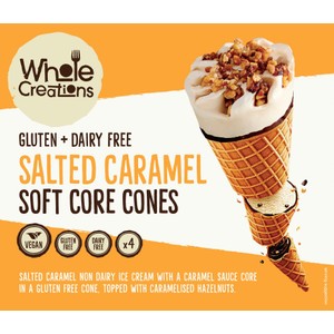 Wholecreations Gluten & Dairy Free Salted Caramel Soft Core Cones