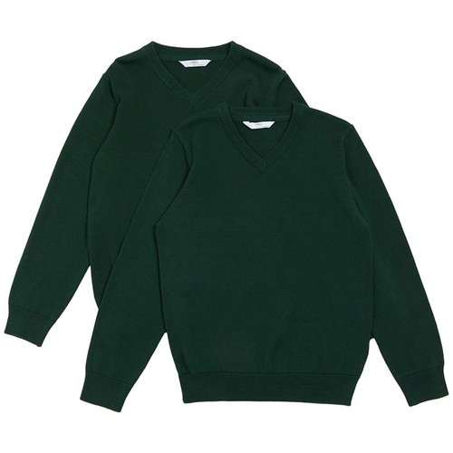 M&S Unisex 2Pk Cotton Jumper with Staynew 5-6 Y
