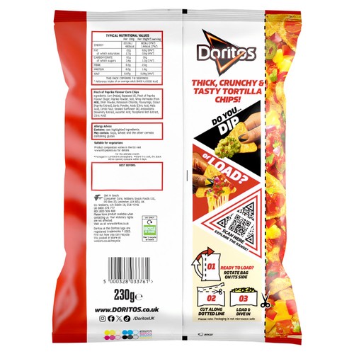 Doritos Dip or Load Paprika Tortilla Chips Sharing Crisps
