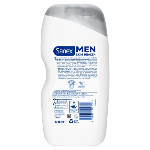 Sanex Men Skin Health Sensitive 6 in 1 Body Wash Shower Gel