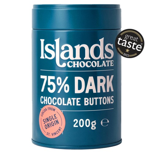 Islands Chocolate 75% Dark Chocolate Button Tin