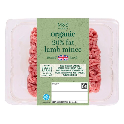 M&S Organic Lamb Mince 20% Fat