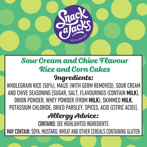 Snack a Jacks Sour Cream & Chive Jumbo Rice Cakes