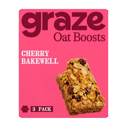 Graze Cherry Bakewell Oat Boosts Flapjack Snack