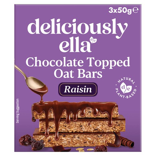 Deliciously Ella Raisin Chocolate Topped Oat Bar Multipack