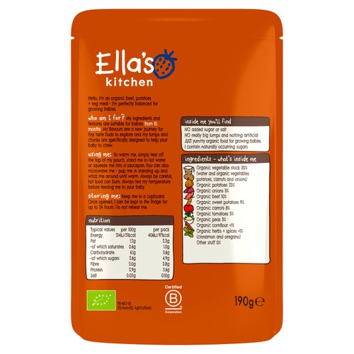 Ella's Kitchen Cottage Pie Baby Food Pouch 10+ Months