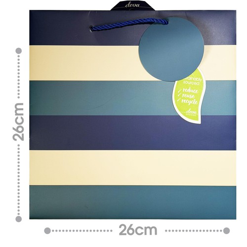 Deva Medium Square Stripe Blue Bag 