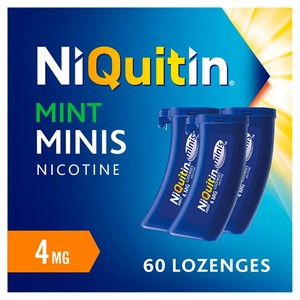 NiQuitin Minis Mint Nicotine Lozenges Reduce & Quit Smoking Aid x60 2mg