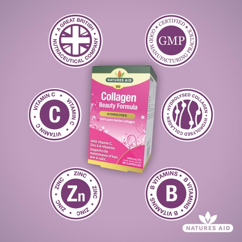 Natures Aid Collagen Beauty Formula Supplement Capsules 