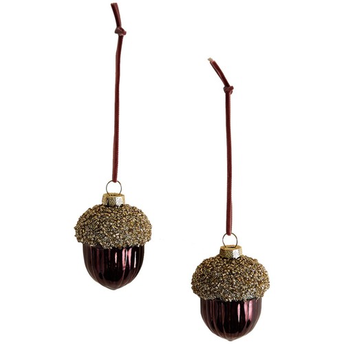 M&S Glass Cascading Acorns, Gold