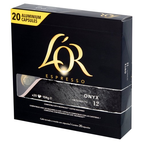 L'OR Onyx Coffee Pods x20 Intensity 12