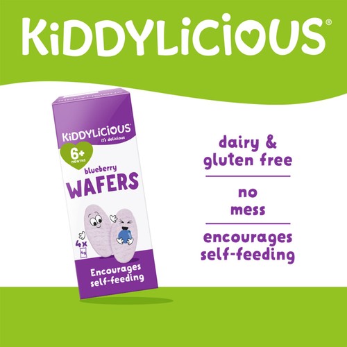 Kiddylicious Blueberry Mini Wafers Baby Snacks Multi