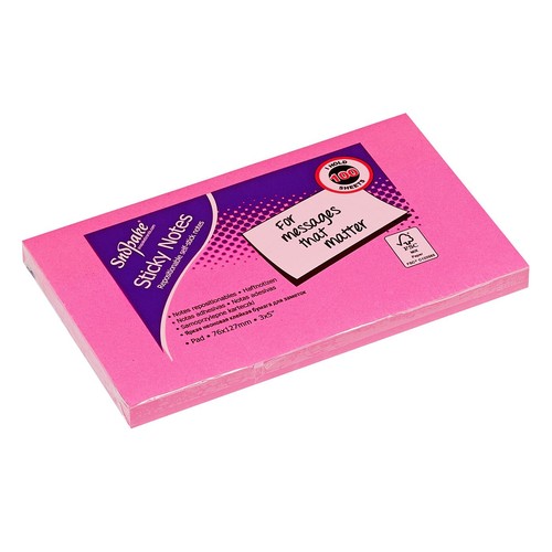 Sticky Note Cube, Neon Assorted Pack