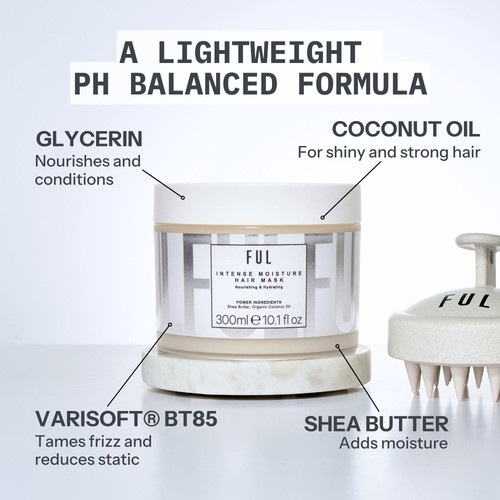 FUL Intense Moisture Hair Mask for Dry, Damaged or Curly Hair