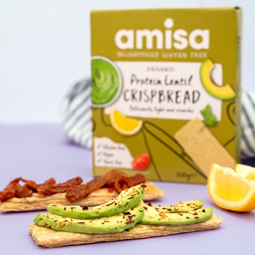 Amisa Organic Gluten Free Protein Lentil Crispbread