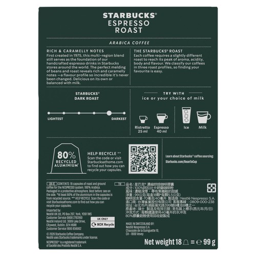 Starbucks Espresso Roast Aluminium Capsules
