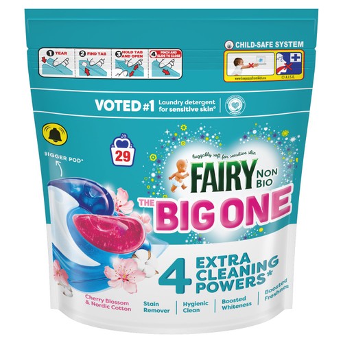 Fairy Non Bio The Big One Cherry Blossom & Nordic Cotton Washing Pods