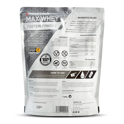 Maximuscle Chocolate Max Whey Protein Powder 