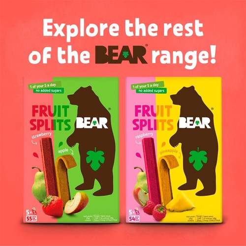 BEAR Fruit Splits Strawberry & Apple Multipack