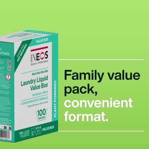  INEOS Non Bio Laundry Liquid XXL Value Box Geranium + Birch 100 Washes