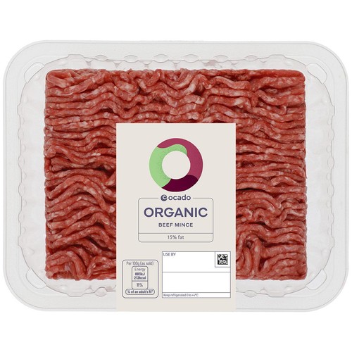 Ocado Organic Beef Mince 15% Fat