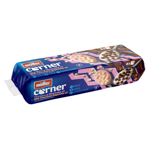 Muller Corner Chocolate Digestive & Strawberry Shortcake Yogurts 
