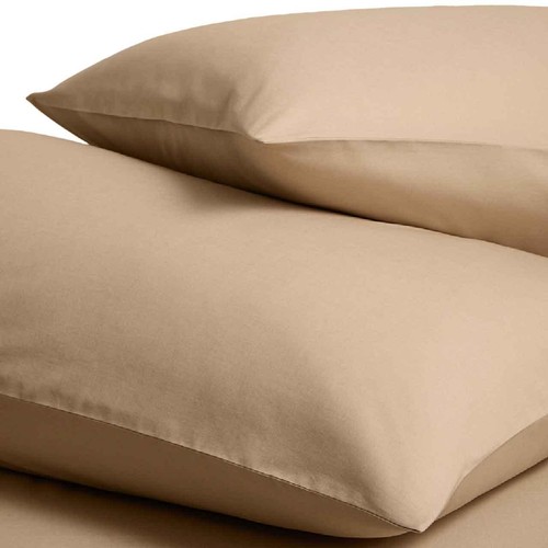 M&S Cotton Rich Pillowcases, Biscuit