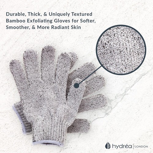 Hydrea London Bamboo Carbonised Exfoliating Shower Gloves