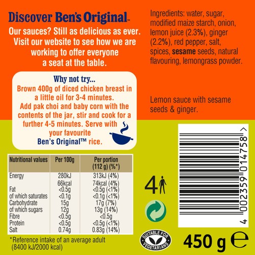 Ben's Original Lemon Chicken Sauce