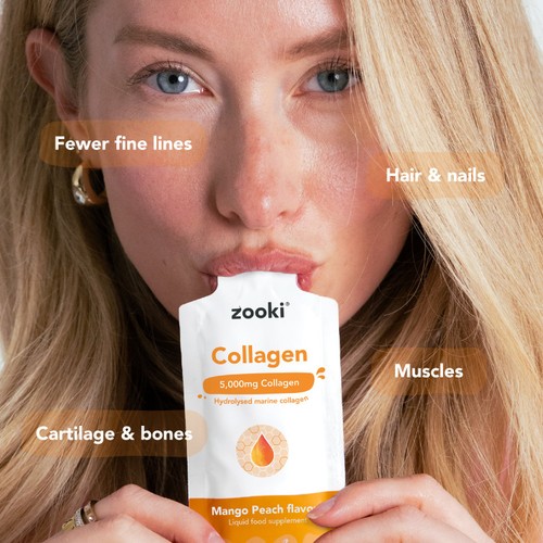 Zooki Marine Collagen 5,000mg, Mango Peach Sachets
