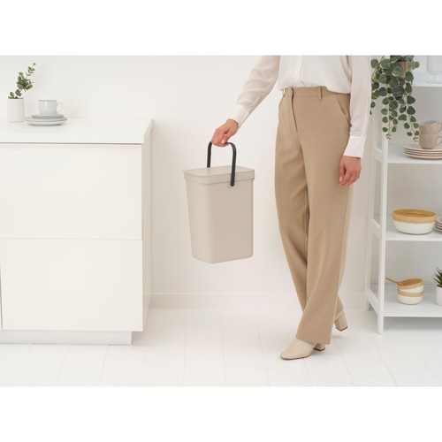 Brabantia Sort & Go Waste Bin Soft Beige 12 Litre