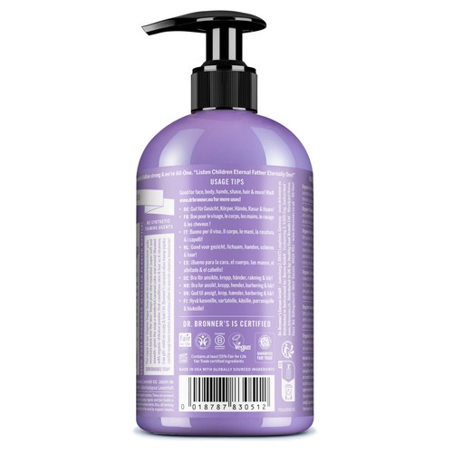Dr. Bronner's Lavender Organic Multi-Purpose Pump Liquid Soap 