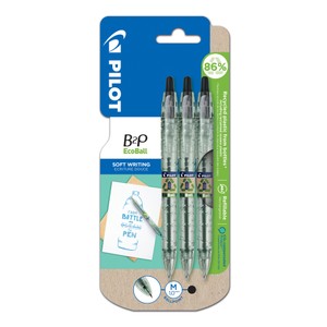 Pilot B2P Recycled Ecoball Ball Point Black 3 Pack