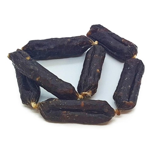 The Innocent Hound Dog Treats, Venison Sausages with Chopped Apple