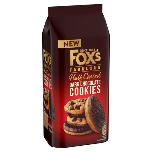 Fox's Chocolatey Biscuits Half Coated Dark Chocolate Cookies