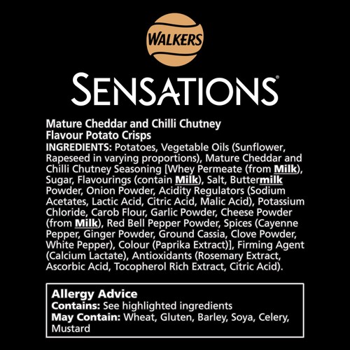 Walkers Sensations Mature Cheddar Cheese & Chilli Crisps