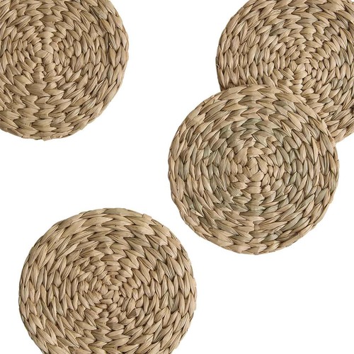 M&S Set of 4 Seagrass Oval Coasters with Holder