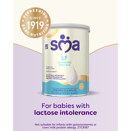 SMA LF Lactose Free Infant Milk Powder Formula, From Birth 400g