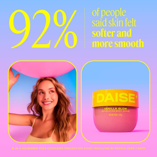 DAISE Exfoliating Body Scrub in Vanilla Glow, For Soft Glowing Skin