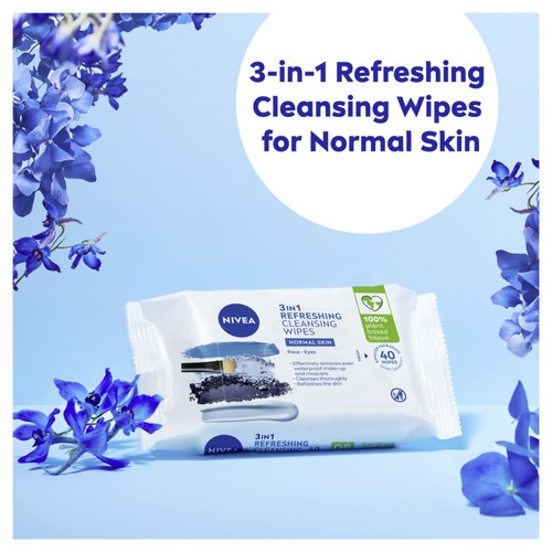 NIVEA Biodegradable Cleansing Face Wipes for Normal Skin 