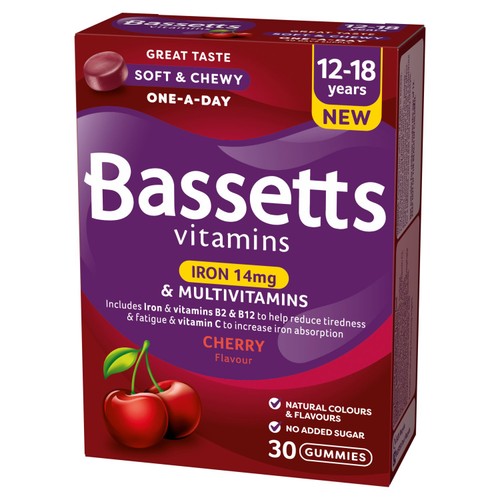 Bassetts Vitamins 12-18 Cherry Iron & Multivitamins