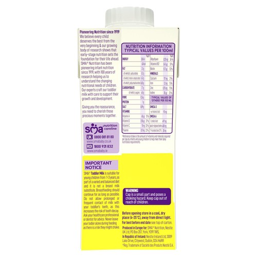 SMA 3 Toddler Baby Milk Ready to Drink Liquid Formula 1-3 Years 200ml