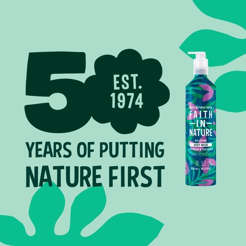 Faith In Nature Lavender & Geranium Body Wash 500ml in Aluminium Bottle